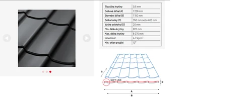 Stře&scaron;n&iacute; krytina SATJAM Trend ocel