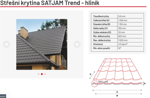 Stře&scaron;n&iacute; krytina SATJAM Trend Alu 